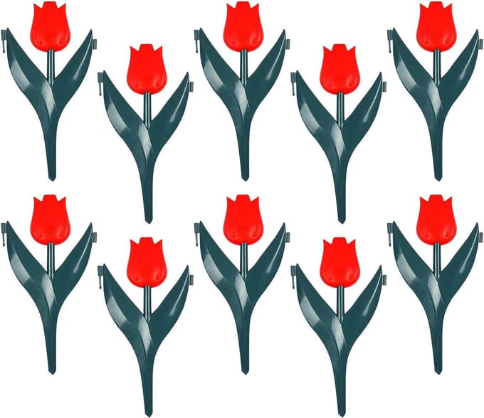 Tuinranden Set - Bloembed Afscheiding - Tuin Decoratie - Gereedschapsloze Installatie - 10 stuks - Rood