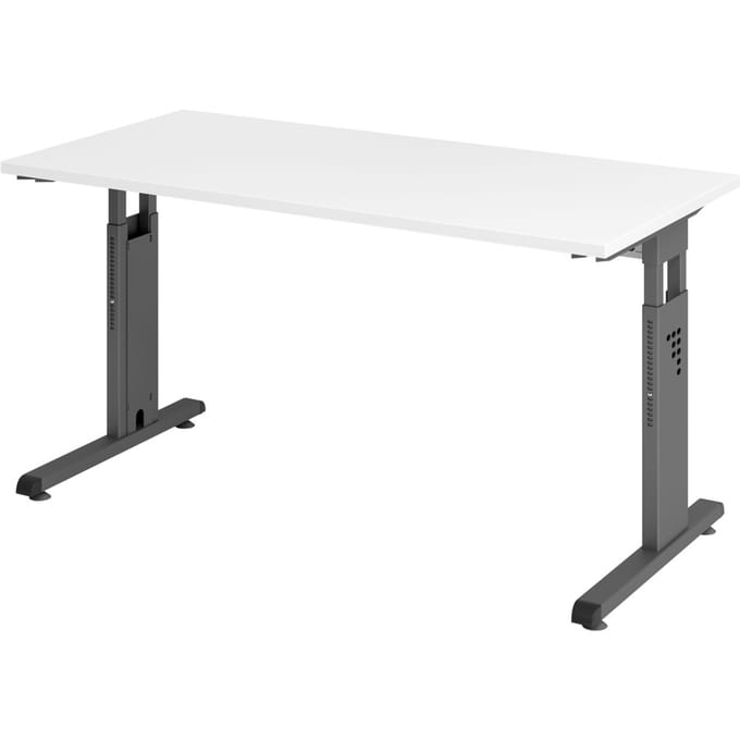 MEGA 614 G | Bureau - Tafelhoogte I In hoogte verstelbaar Wit/Grafiet 140 x 67