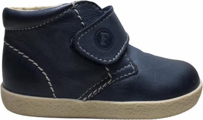 Falcotto velcro effen lederen sneakers 246 navy wit mt 21
