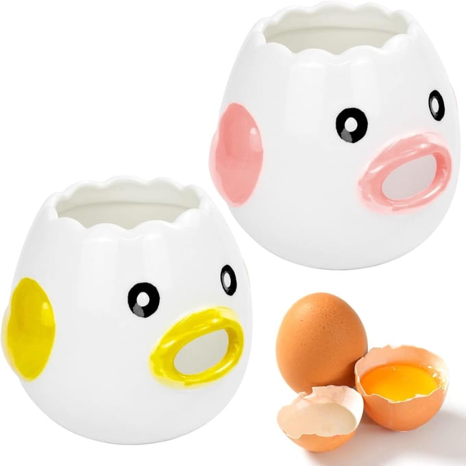Famanu - Eierscheider keramisch kipdesign set van 2 keukenaccessoires