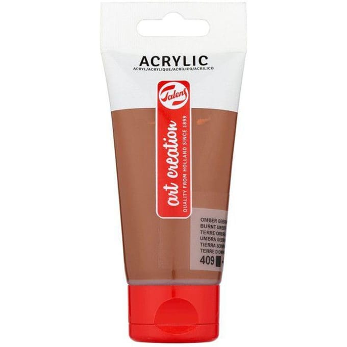 Talens Art Creation acrylverf tube van 75 ml, omber gebrand (409)