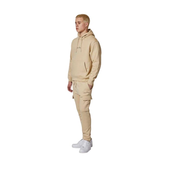 Criminal Damage Heren Logo Relaxed Fit Hoodie (Steen)