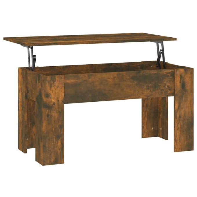 vidaXL - Salontafel - 101x49x52 - cm - bewerkt - hout - gerookt - eikenkleurig