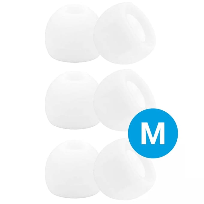 3 Pack Siliconen Medium (M) Dopjes Oordopjes Vervanging Tips Flexibele Eartips Oortips Geschikt voor Oordopjes / Headsets Wit
