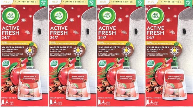 Air Wick Starterset - Fresh Apple & Cinnamonn Joy - 4 Stuks - Voordeelverpakking
