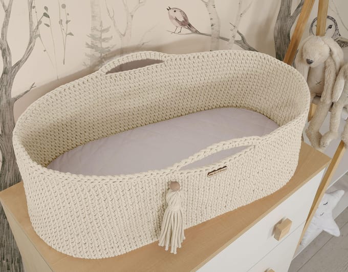 Moses mand BOHO Handgemaakt katoen met matras - crft me