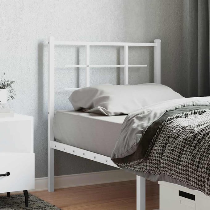 vidaXL Vervangend hoofdbord 75 cm metaal wit