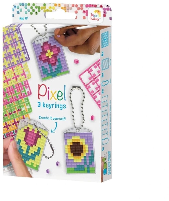 Pixelhobby Medaillon Set Bloemen 3 stuks