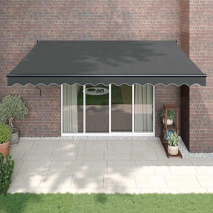 vidaXL - Uitschuifbare - luifel - Antraciet - met - Antraciet - Frame