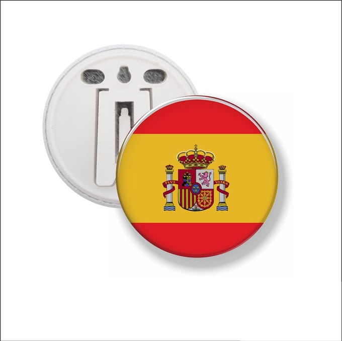 Button Met Clip 58 MM - Vlag Spanje