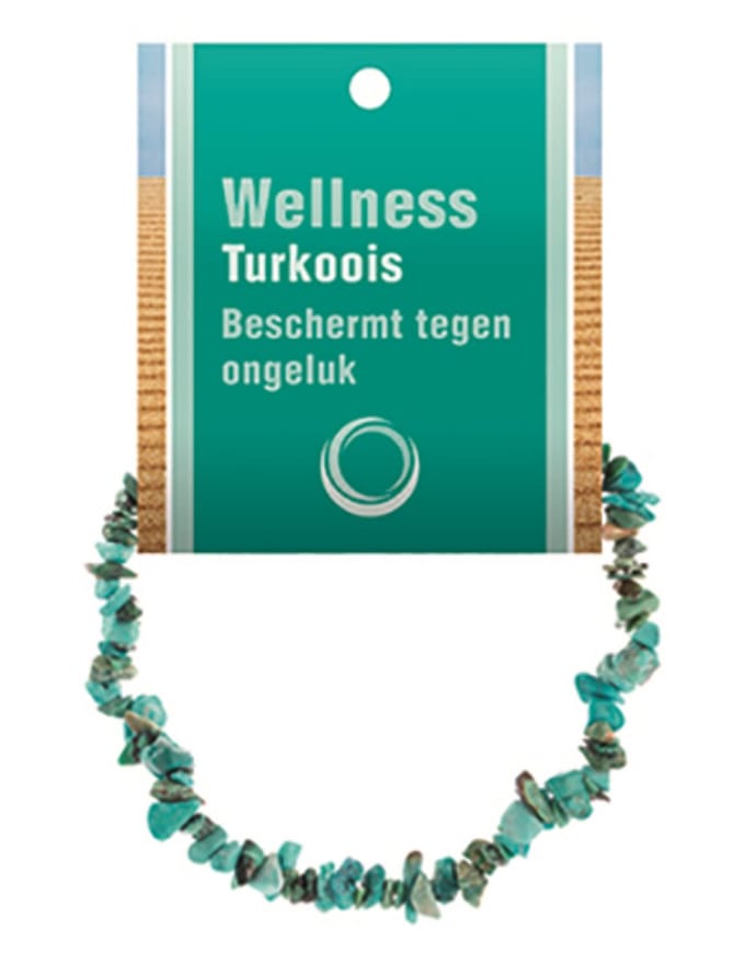 Turkoois natuur splitarmband + kaart