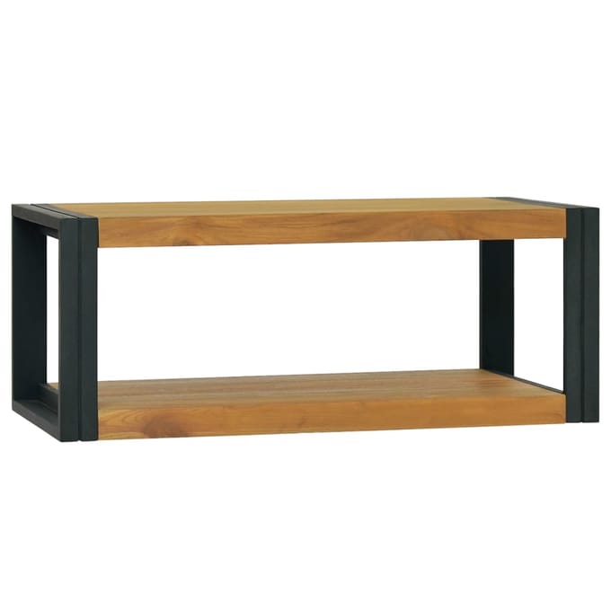 vidaXL - Badkamerwandkast - 90x45x35 - cm - massief - teakhout