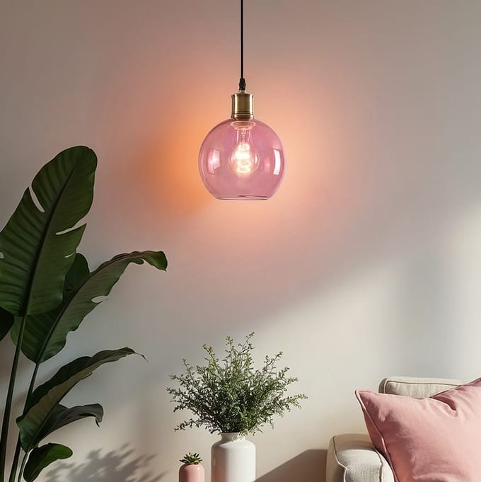LumenXL 1-lichts hanglamp Liya - rood glas variant 3