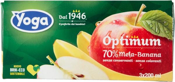 Jus de pomme-banane optimum d'Italie (3x200ml) - yoga