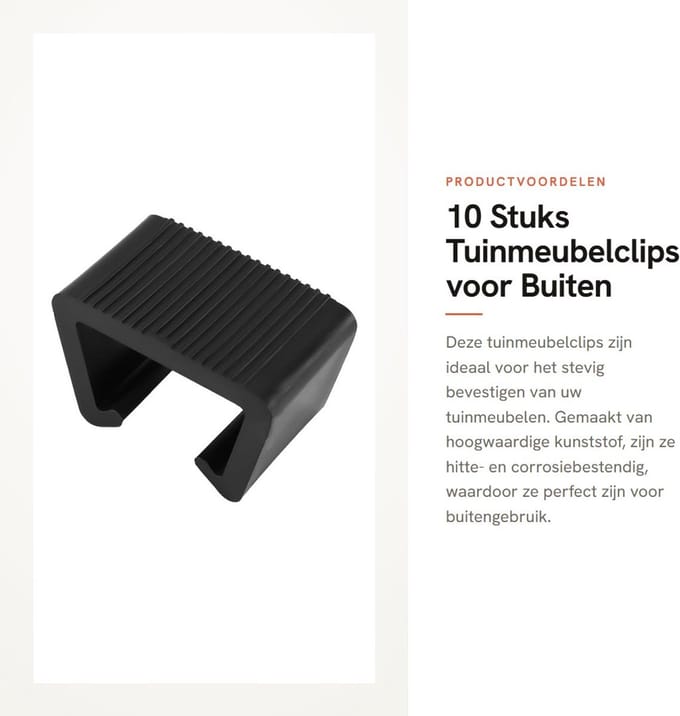 Dailygoods - 10 Stuks Tuinmeubelclips voor Buiten
