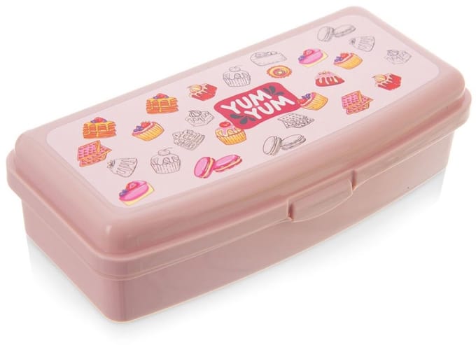 Orion - Lunchbox - Roze - 500 ml - Motief van koekjes