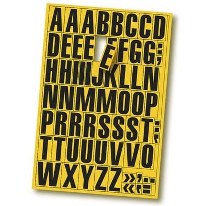 Magneetletters, voor metalen oppervlakken, A4, geel