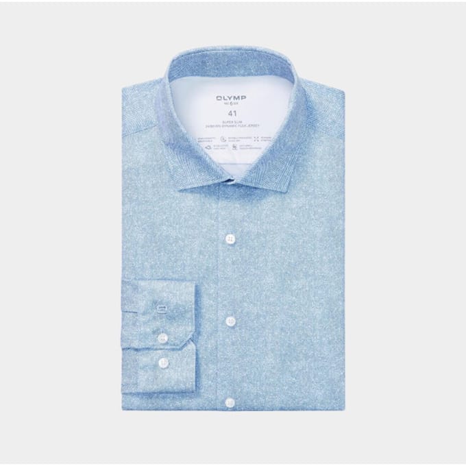 Olymp Business hemd lange mouw Blauw 251884-Hemden 251884/13