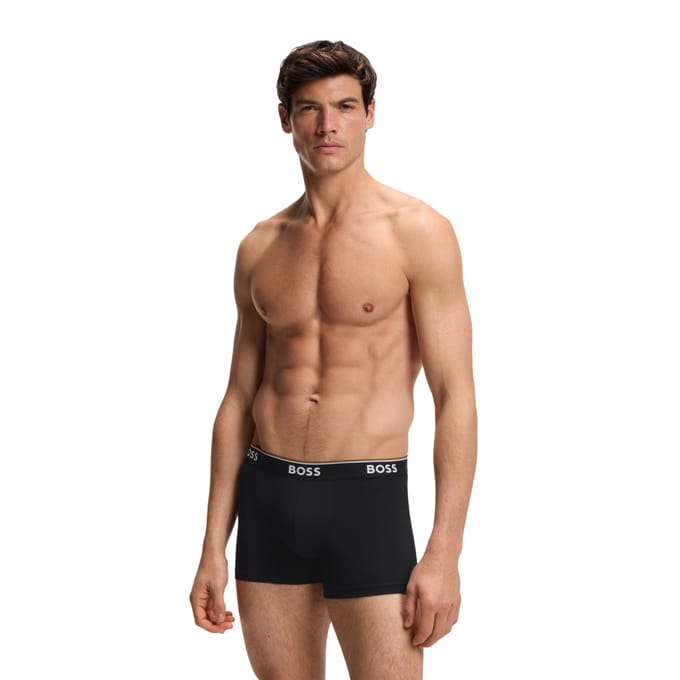 Boss Boxershorts met logo voor heren (set van 3) (Zwart/Wit)