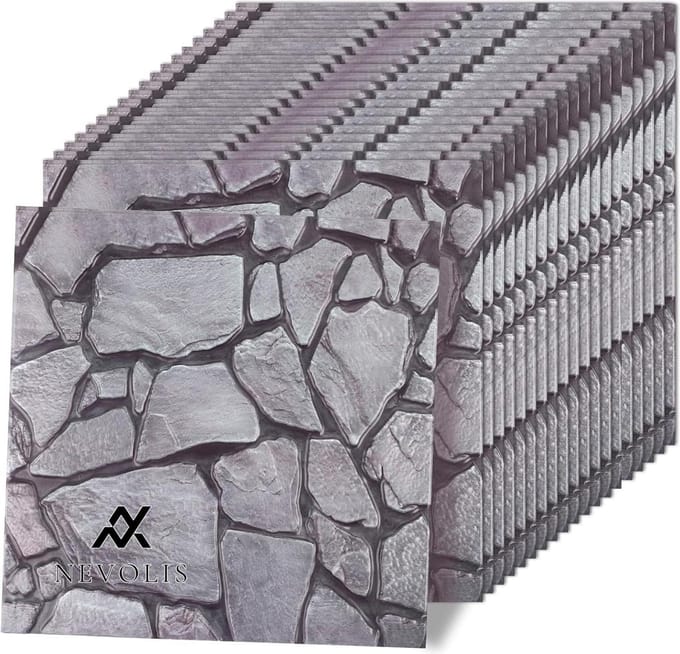 Nevolis 20 Pack 3D Wall Panels Self-Adhesive 76 x 76 cm 3D Wallpaper Self-Adhesive Tiles PVC Wall Cladding Plastic Sheets .