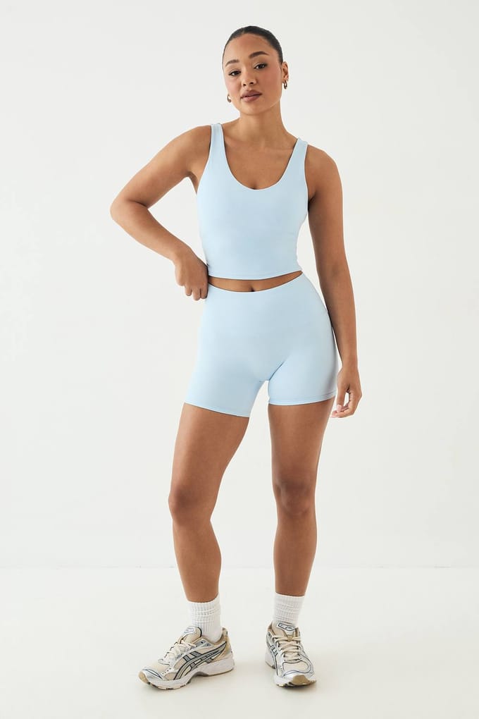 Dames Dsgn Studio Ultra Sculpt Naaddetail Fietsshort | Light Blue | Maat: XL