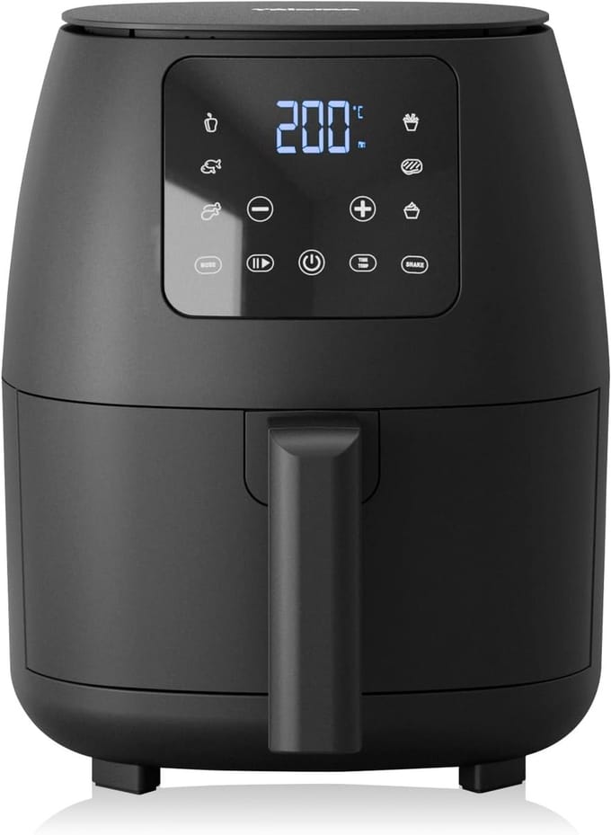 Mini Digitale Heteluchtfriteuse - Olievrij - 6 kookprogramma's - Antiaanbaklaag - Verstelbare thermostaat - 2L - 1500W