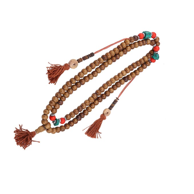 Tibetaans Rozenkrans 108 Natuurlijke Kralen Gebed Boeddha Boeddhistisch Elastisch Armband brown