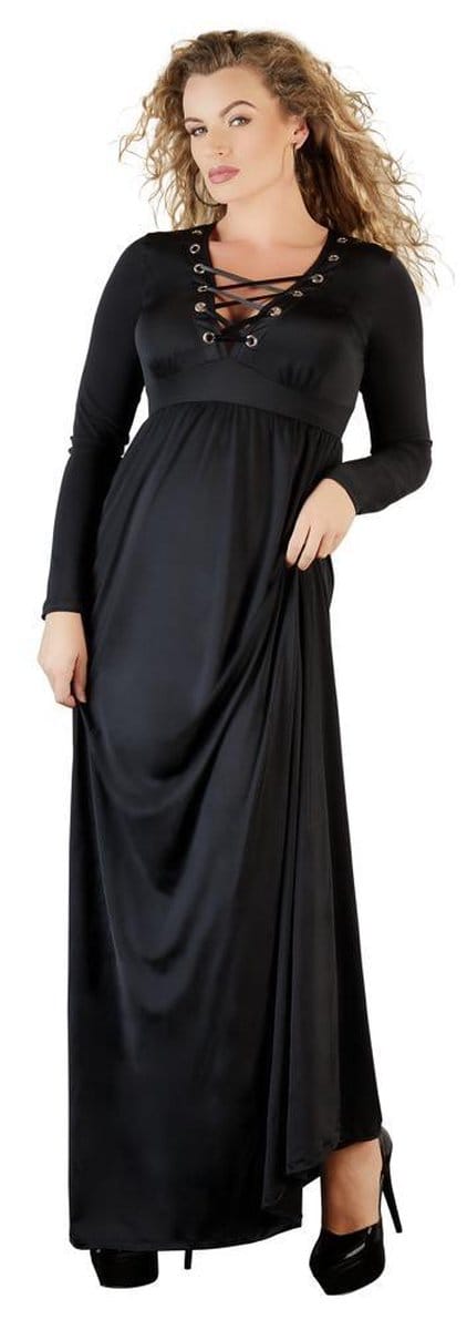 Plus Size Lange Nachtjurk met Vetersluiting