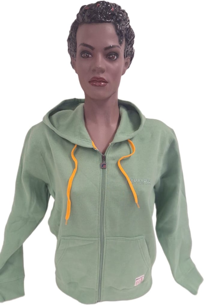 RUSSELL ATHLETIC/ HOOD/ LONG ZIPPER / GREEN -S