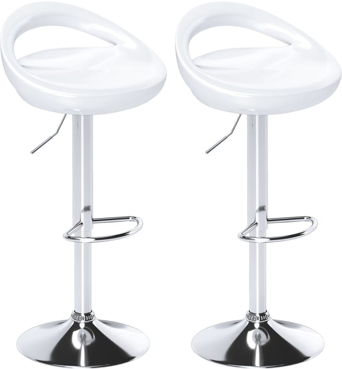 HOMCOM-Barkruk-46x41x96cm-ABS-Wit