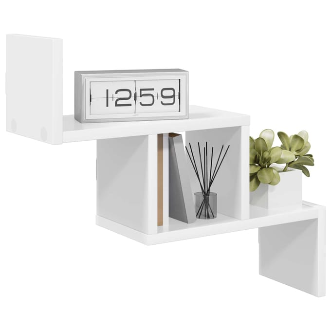 vidaXL - Wandplank - Wit - 48 - x - 15 - x - 42 - cm - Bewerkt - hout