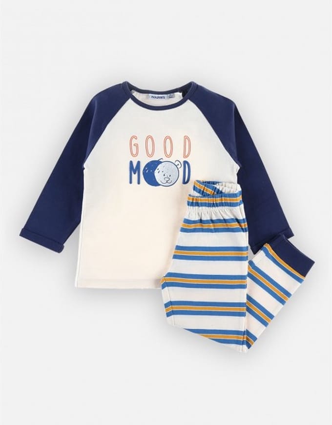 Noukie's - Pyjama - Jongens - Good moon - Ecru marine - 3 jaar 98