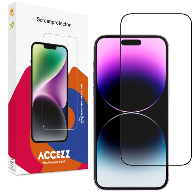 Accezz Screen Protector - Geschikt voor Apple iPhone 15 Pro Max - Gehard Glass Full Cover