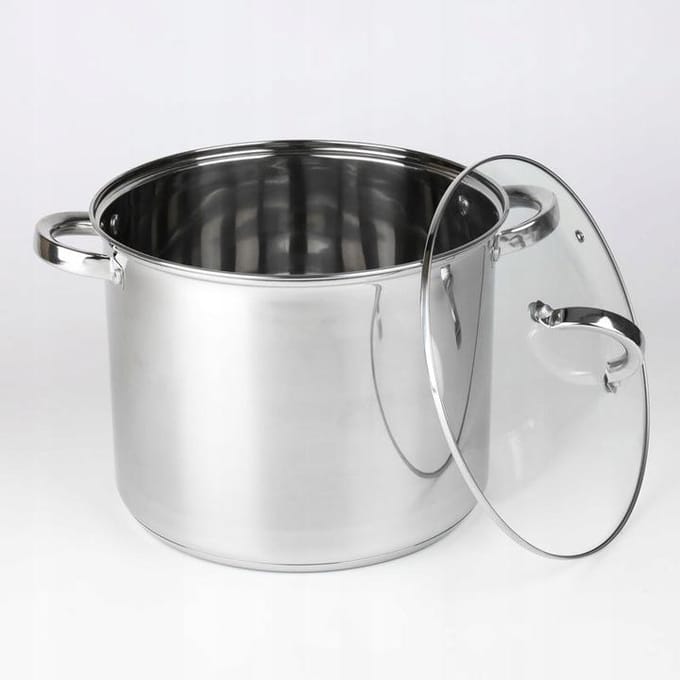 RVS Kookpan 8L Hoge Pot 24cm Inductie Gas Geschikt