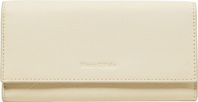 Marc O'Polo Leren Portemonnee Jessie Combi Wallet Chalky Sand Crème