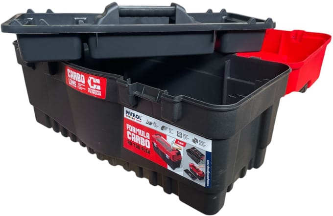 Patrol Carbo Line Gereedschapskist – 57×27×33 cm – 3‑laags Toolbox – Kunststof – Compact & Stevig