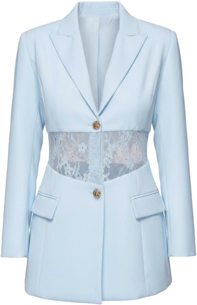 OMBRE Blazer - Slim Fit - Lange Mouw - Knopen Blauw M