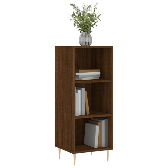 vidaXL - Dressoir - 34,5x32,5x90 - cm - bewerkt - hout - bruin - eikenkleur