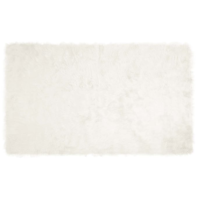 vidaXL Tapijt van imitatie TAFALLA Wit 100 x 200 cm Polyester
