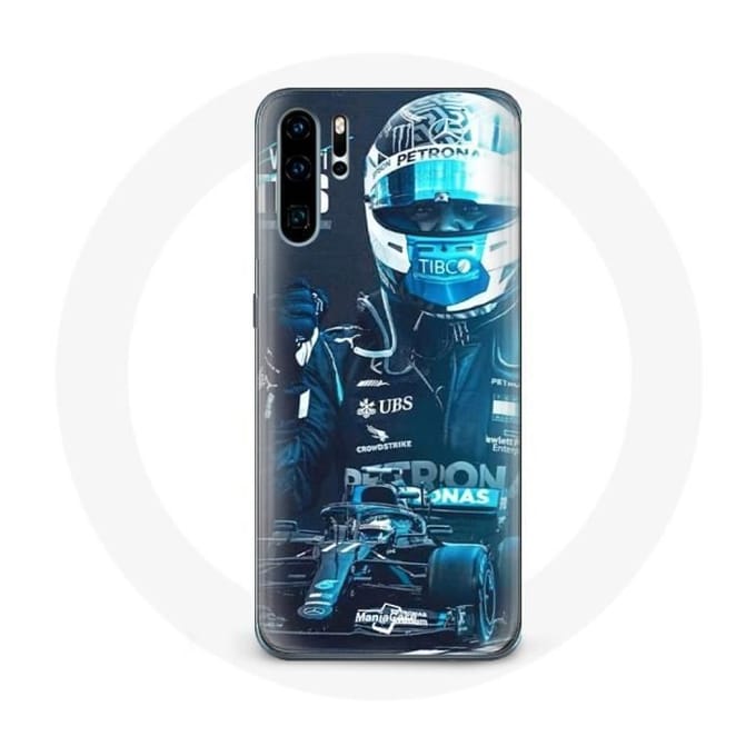 Coque - MANIACASE - Samsung Galaxy P30 Pro - Formule 1 - Valtteri Bottas - Noir noir