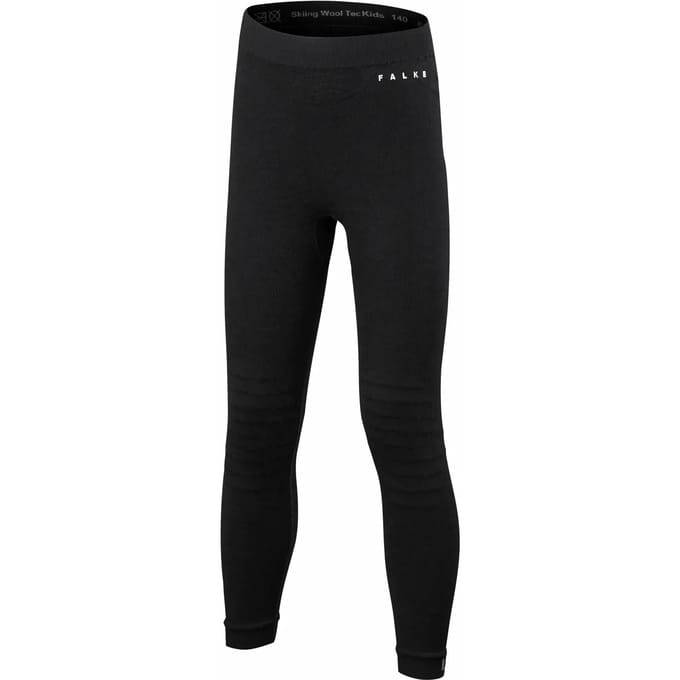 FALKE Wool-Tech Long sneldrogend wol functioneel lang functioneel ondergoed kinderen zwart - maat 134-140