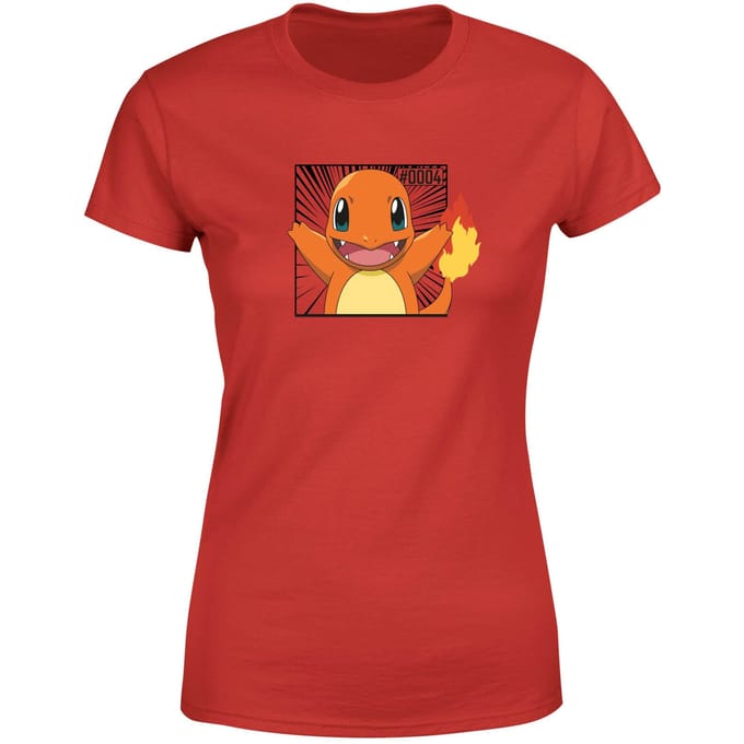 Pokémon Pokédex Charmander #0004 Women's T-Shirt - Red - S