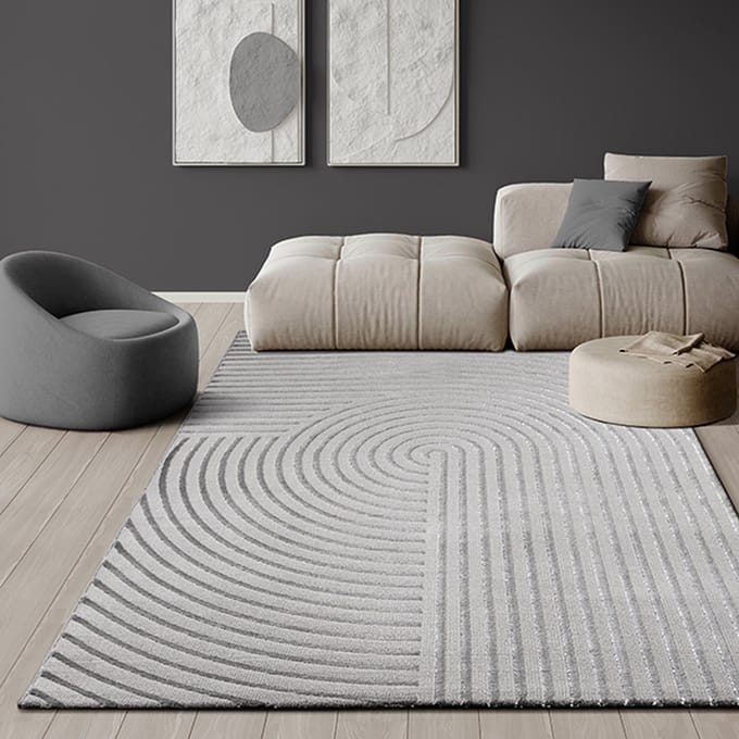 the carpet Knight - Modern vloerkleed, kortpolig, 3D-effect, elegante structuur, Grijs, 80 x 300 cm