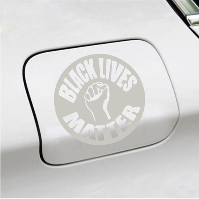 Bumpersticker - Black Lives Matter - 15 X 15 - Zilver