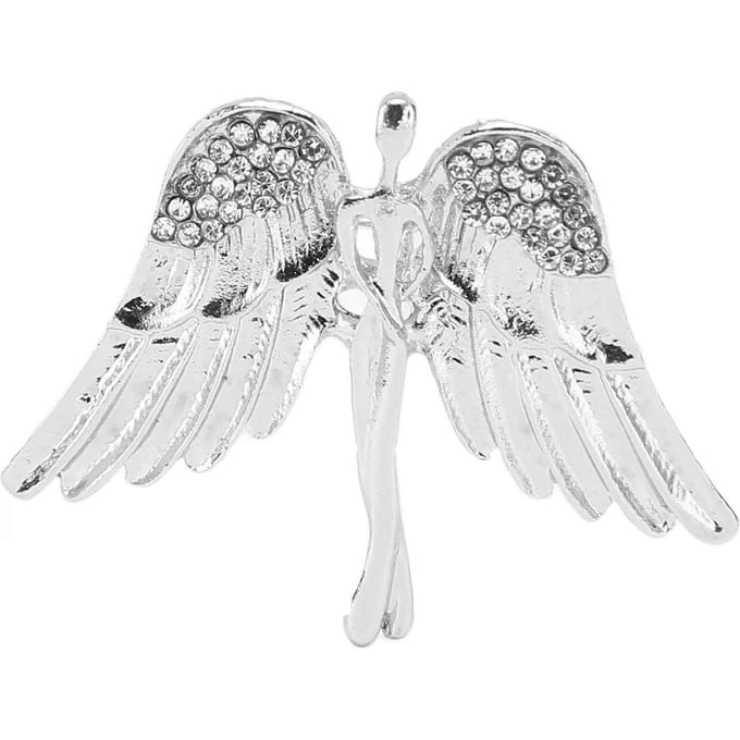 Engel Broche Speld Legering Strass Kraagspeld Jas Trui Decoratieve Accessoires Zilver gray