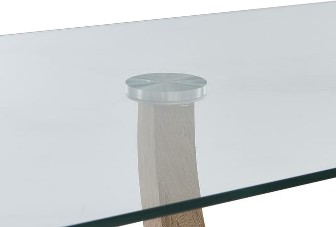 Vente-unique Set van tafel MELODIE II + 4 stoelen BERLONA - Transparant en grijs