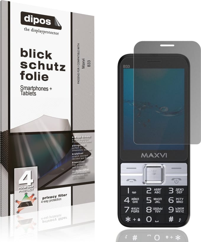 dipos – Matte Privacy Screenprotector geschikt voor Maxvi B33 | Anti-Spy Beschermfolie