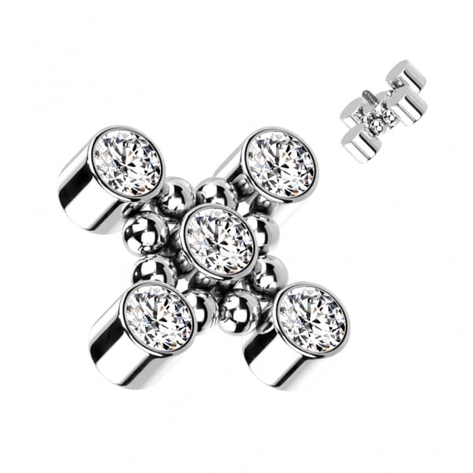 Dermal top Square Shaped Top 1.2mm - LMPiercings