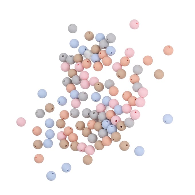 100 stuks 9mm Siliconen Kralen DIY Rond Meerdere Kleuren Siliconen Losse Kralen voor Kettingen Baby Speelgoed white