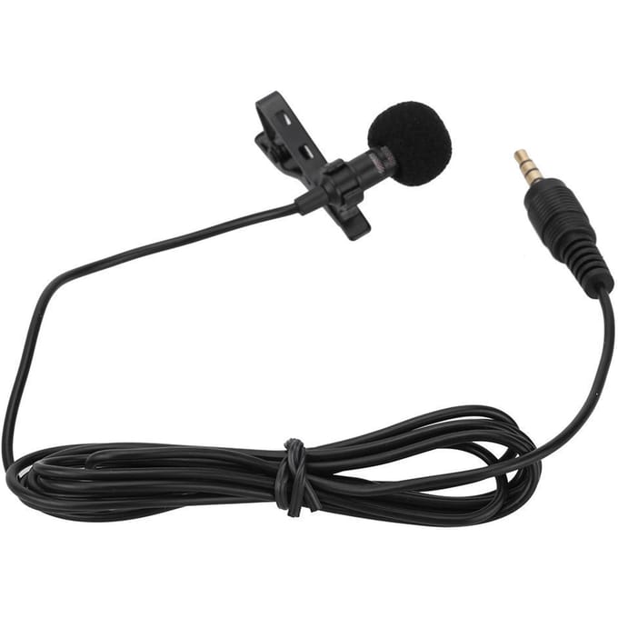 Clip-on revers Lavalier handsfree 3,5 mm jack condensator bedrade microfoon voor iPhone zwart
